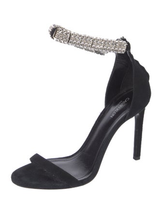Calvin Klein 205W39NYC Suede Crystal Embellishments Sandals