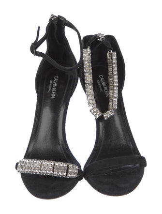 Calvin Klein 205W39NYC Suede Crystal Embellishments Sandals