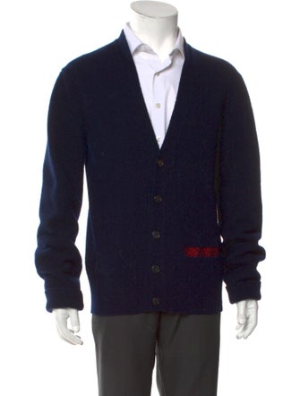 Calvin Klein 205W39NYC Wool Colorblock Pattern Cardigan