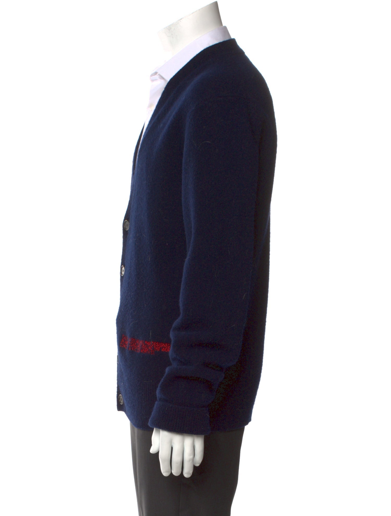 Calvin Klein 205W39NYC Wool Colorblock Pattern Cardigan