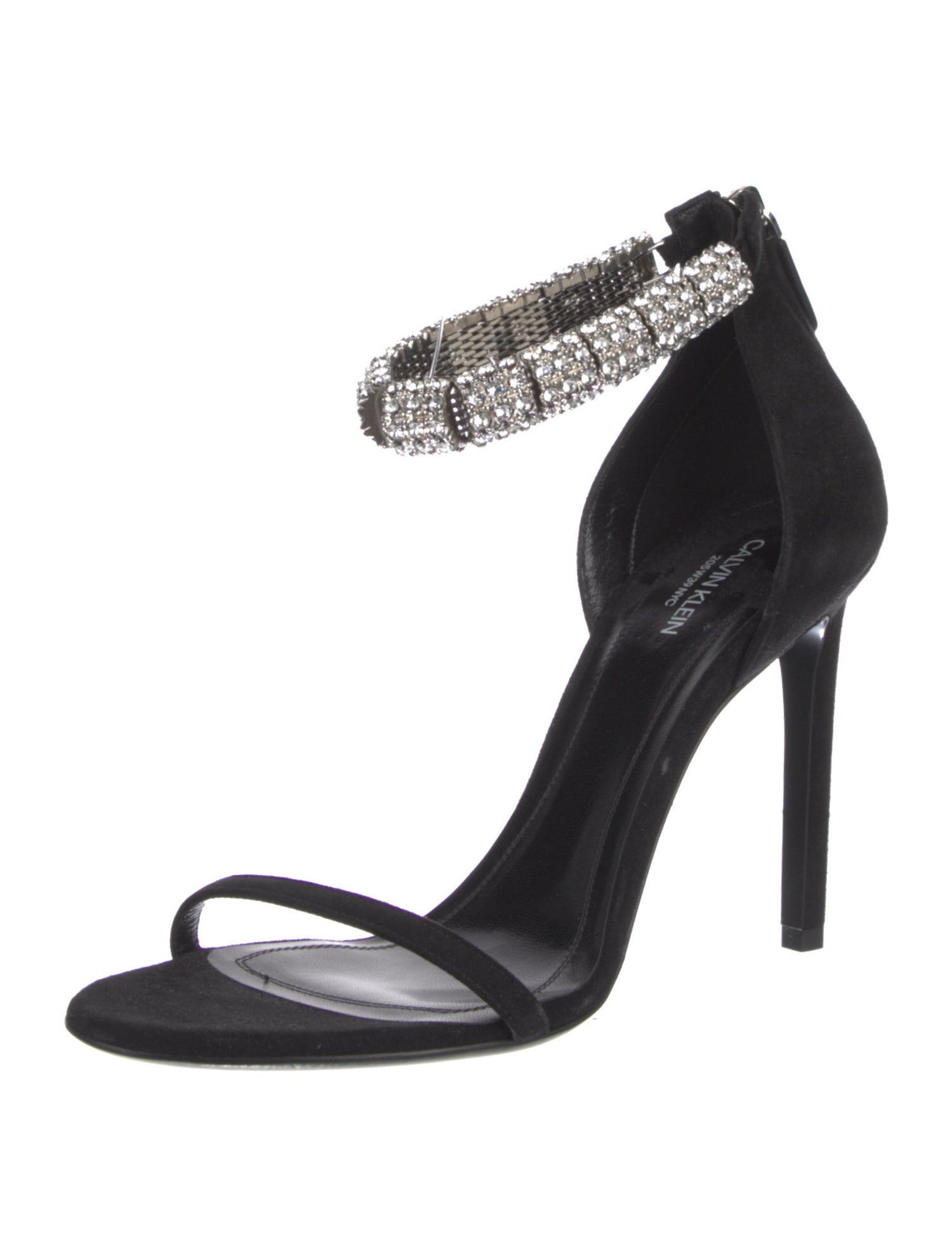 Calvin Klein 205W39NYC Suede Crystal Embellishments Sandals