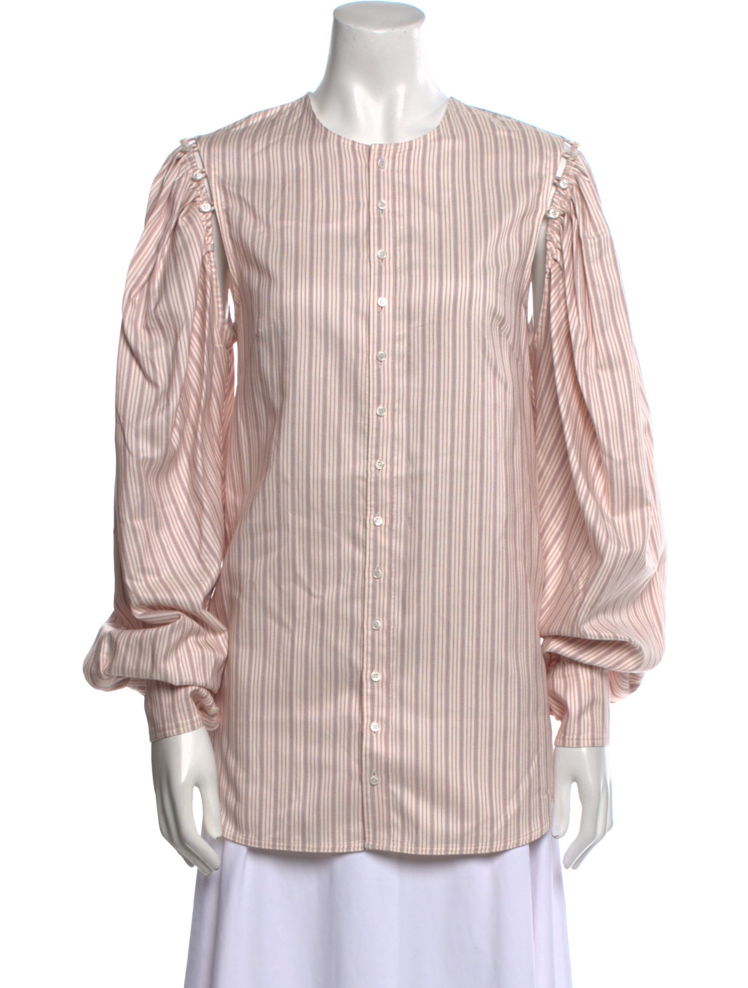 Calvin Klein 205W39NYC Striped Crew Neck Blouse