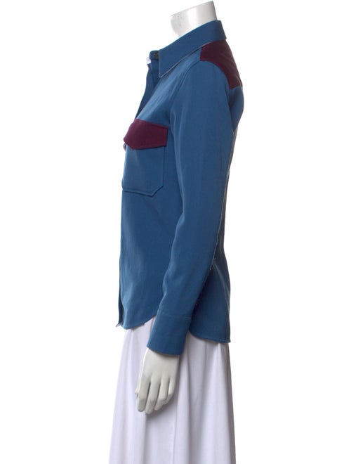 Calvin Klein 205W39NYC Wool Long Sleeve Button-Up Top