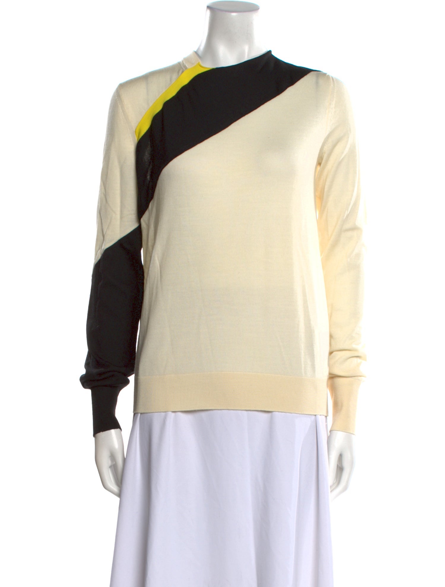 Calvin Klein 205W39NYC Wool Colorblock Pattern Sweater