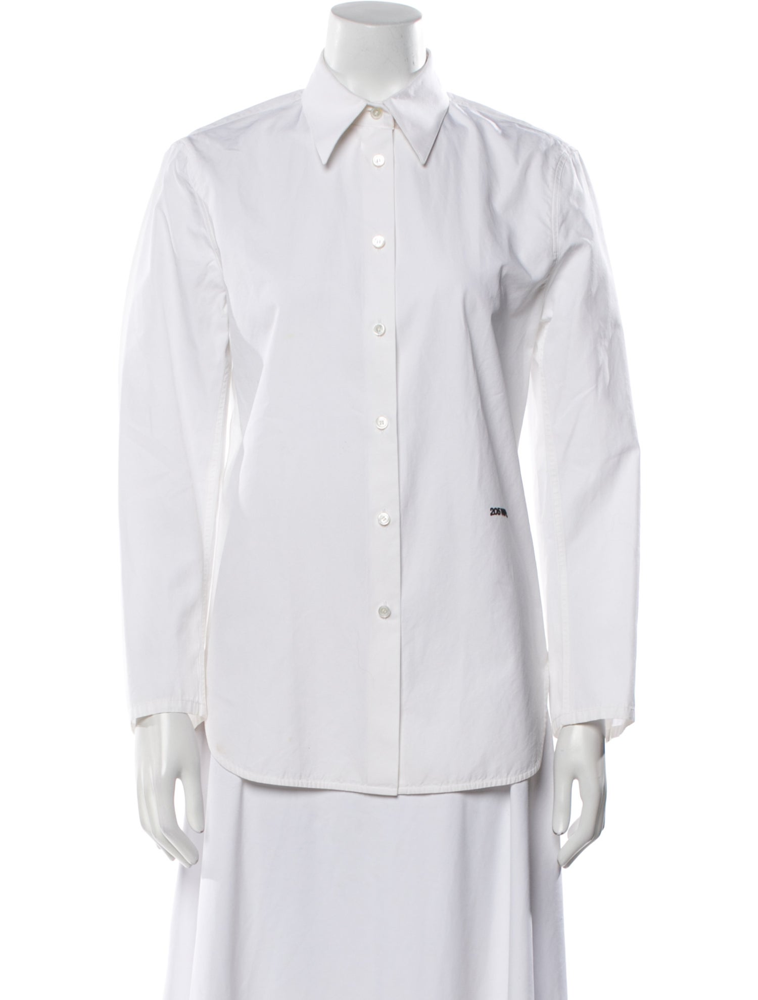 Calvin Klein 205W39NYC Three-Quarter Sleeve Button-Up Top