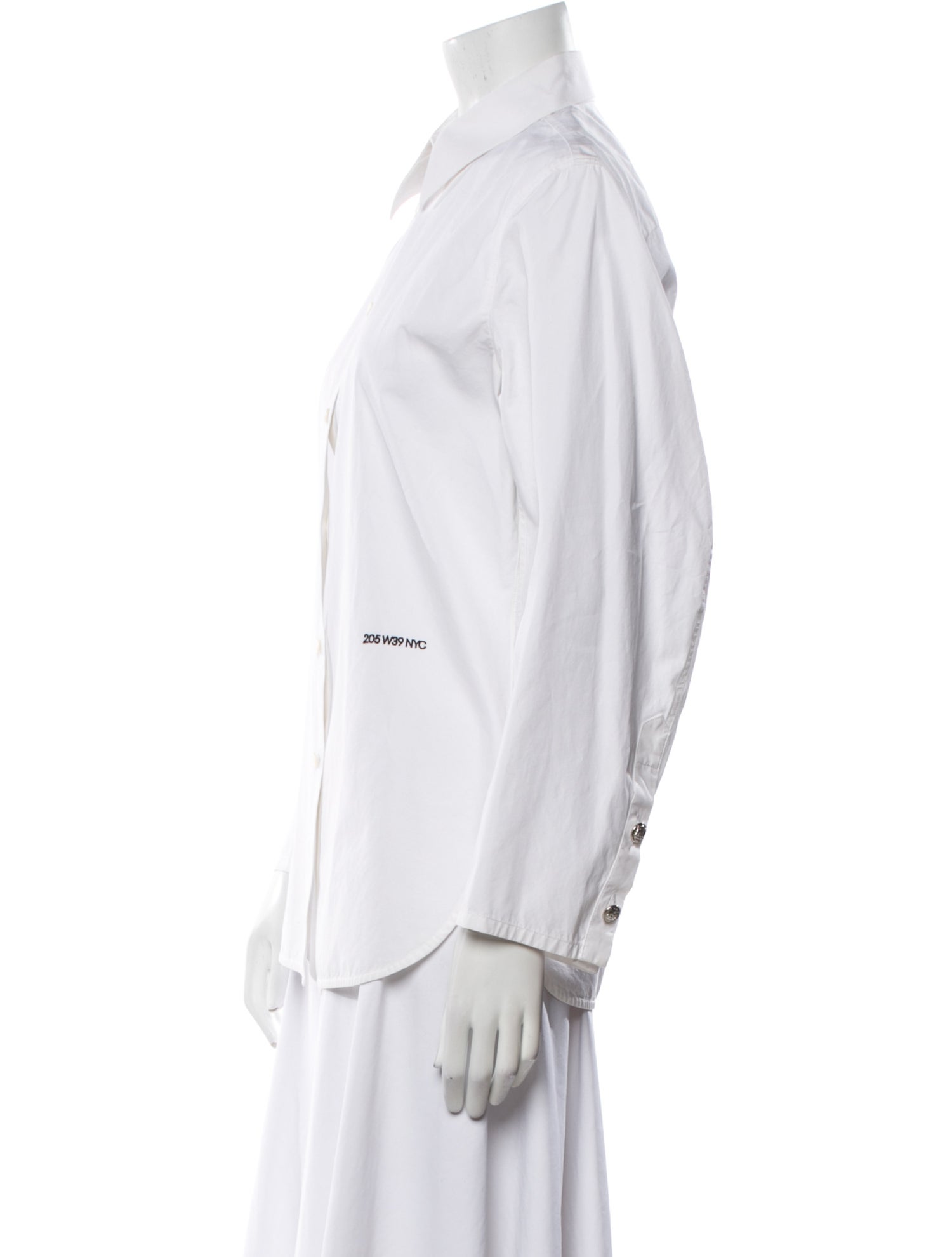 Calvin Klein 205W39NYC Three-Quarter Sleeve Button-Up Top