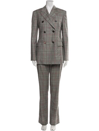Calvin Klein 205W39NYC Wool Plaid Print Pantsuit