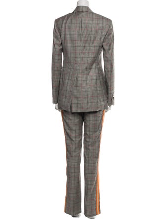 Calvin Klein 205W39NYC Wool Plaid Print Pantsuit