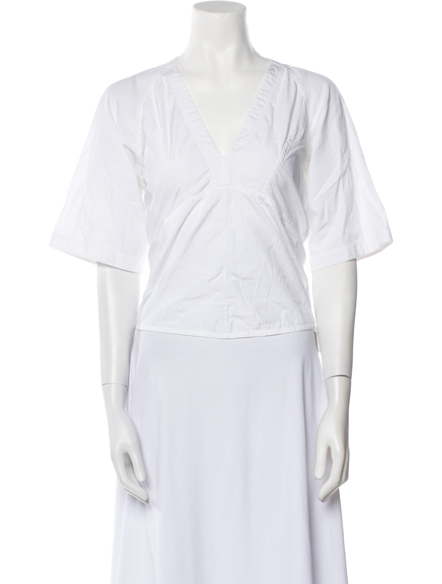 Calvin Klein 205W39NYC V-Neck Short Sleeve Crop Top