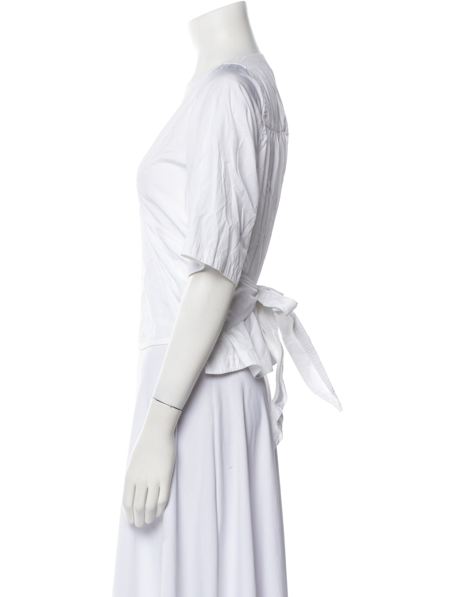 Calvin Klein 205W39NYC V-Neck Short Sleeve Crop Top