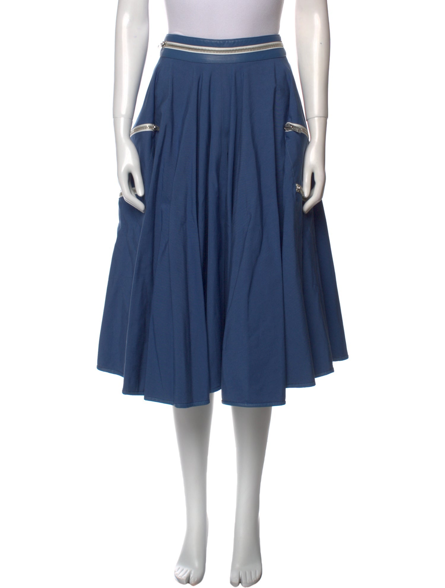 Calvin Klein 205W39NYC Leather Trim Embellishment Knee-Length Skirt w/ Tags