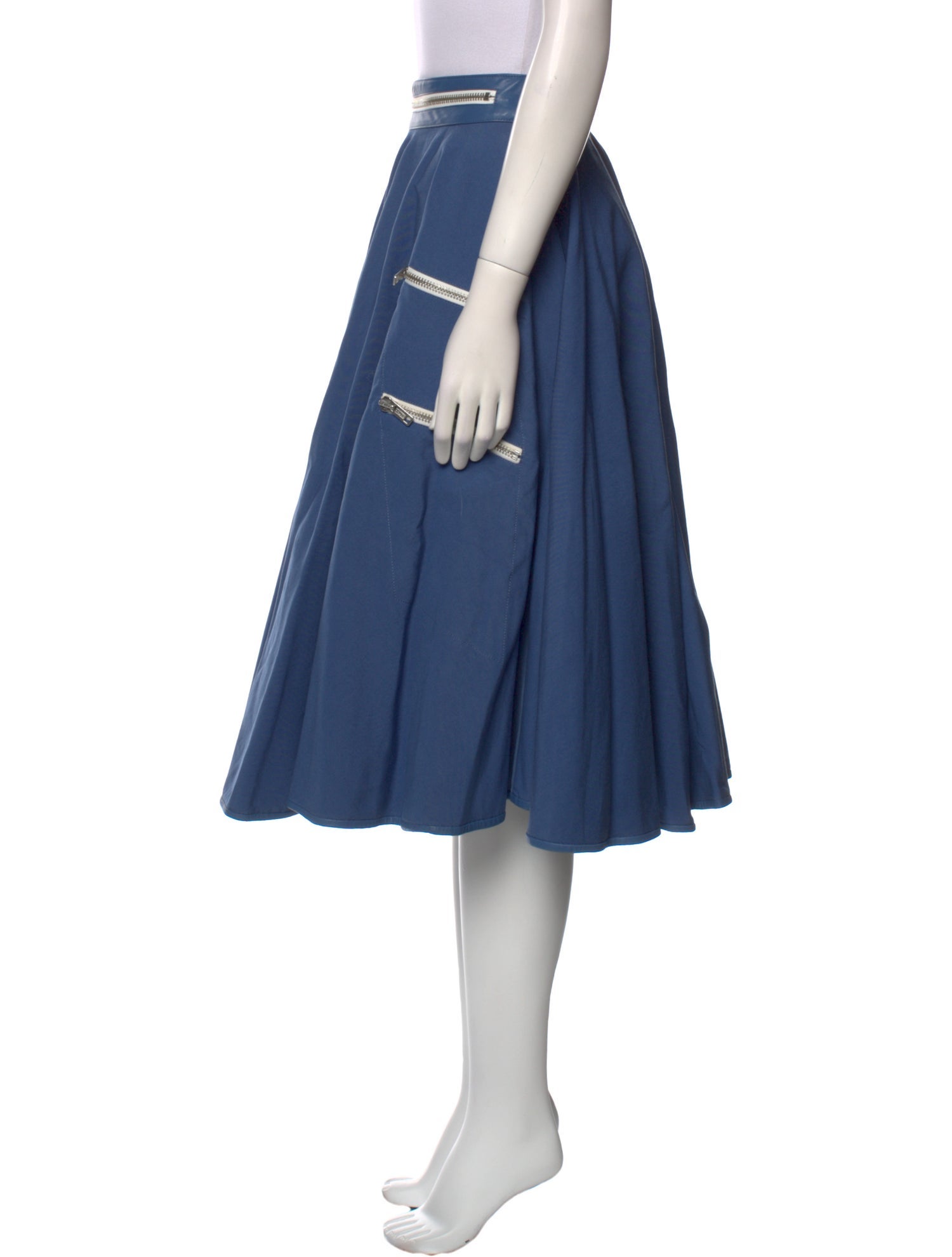 Calvin Klein 205W39NYC Leather Trim Embellishment Knee-Length Skirt w/ Tags