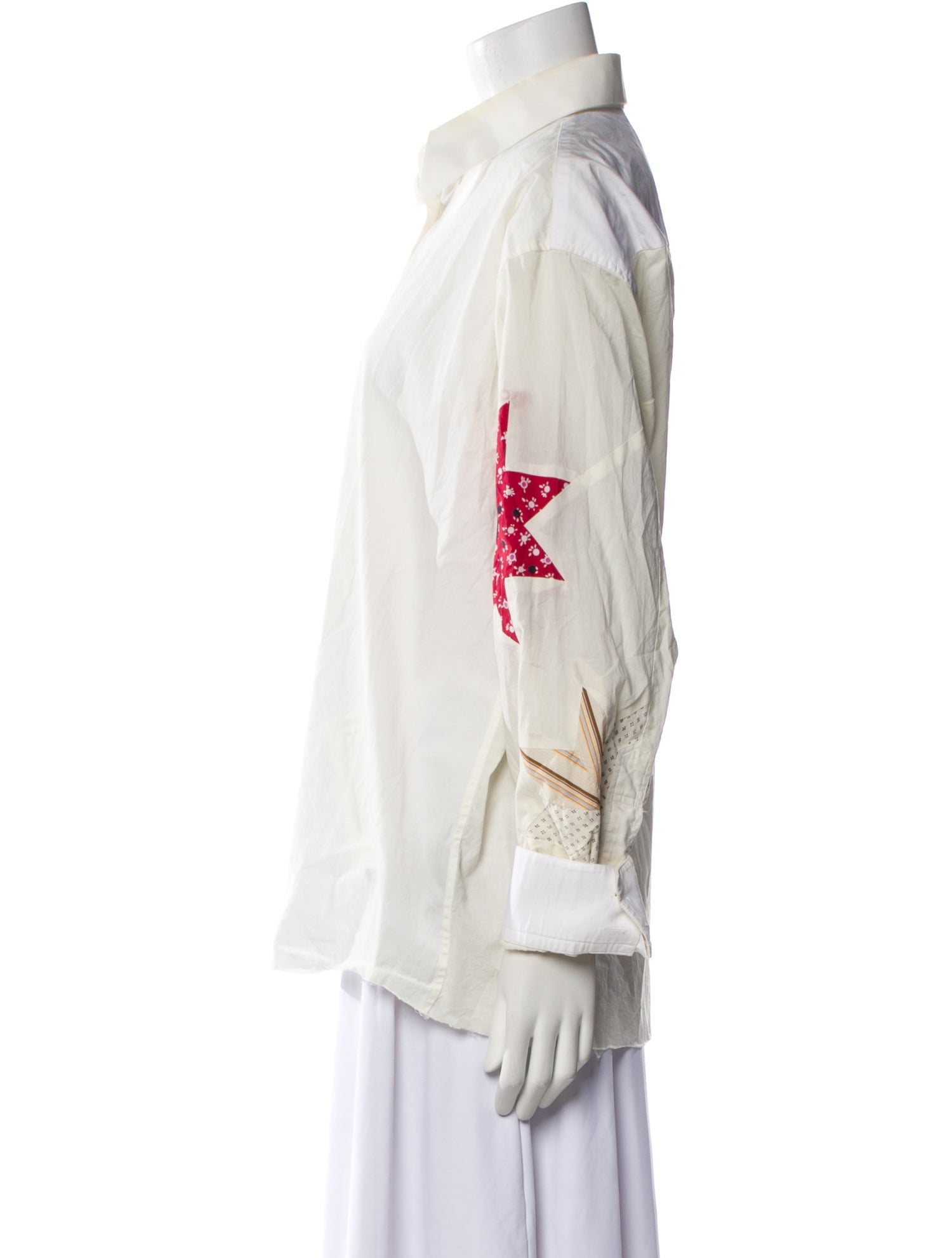 Calvin Klein 205W39NYC Graphic Print Long Sleeve Button-Up Top