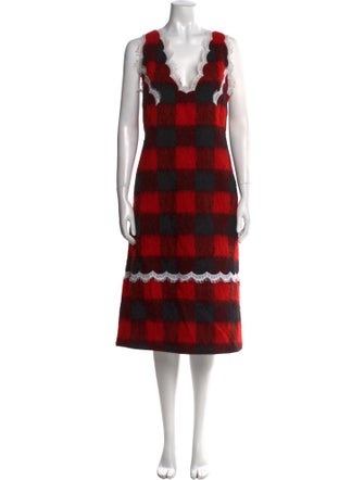 Calvin Klein 205W39NYC Plaid Print Midi Length Dress
