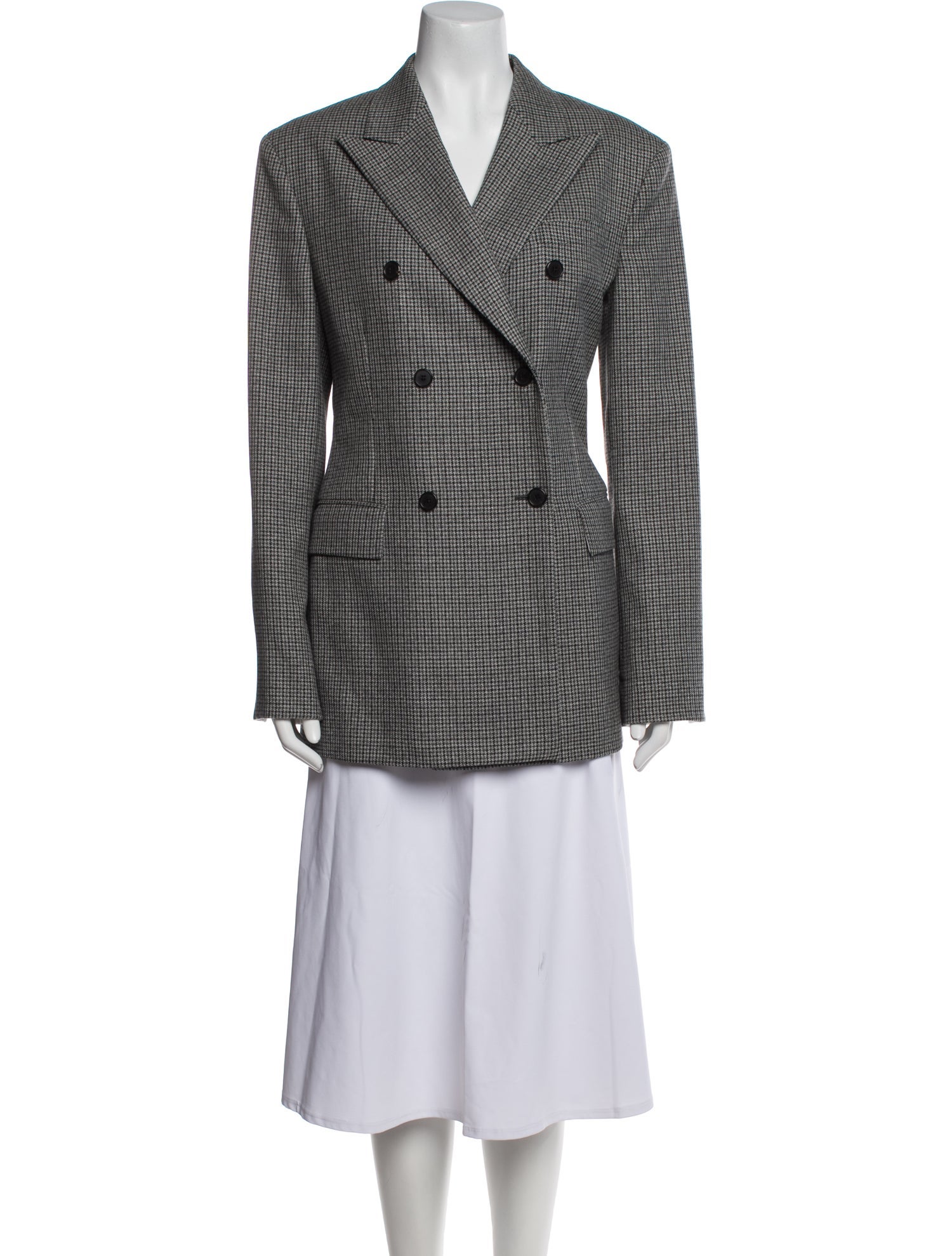 Calvin Klein 205W39NYC Virgin Wool Plaid Print Blazer