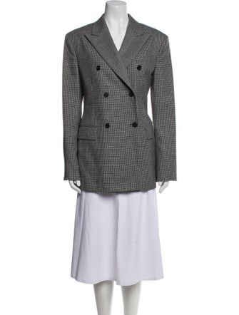 Calvin Klein 205W39NYC Virgin Wool Plaid Print Blazer