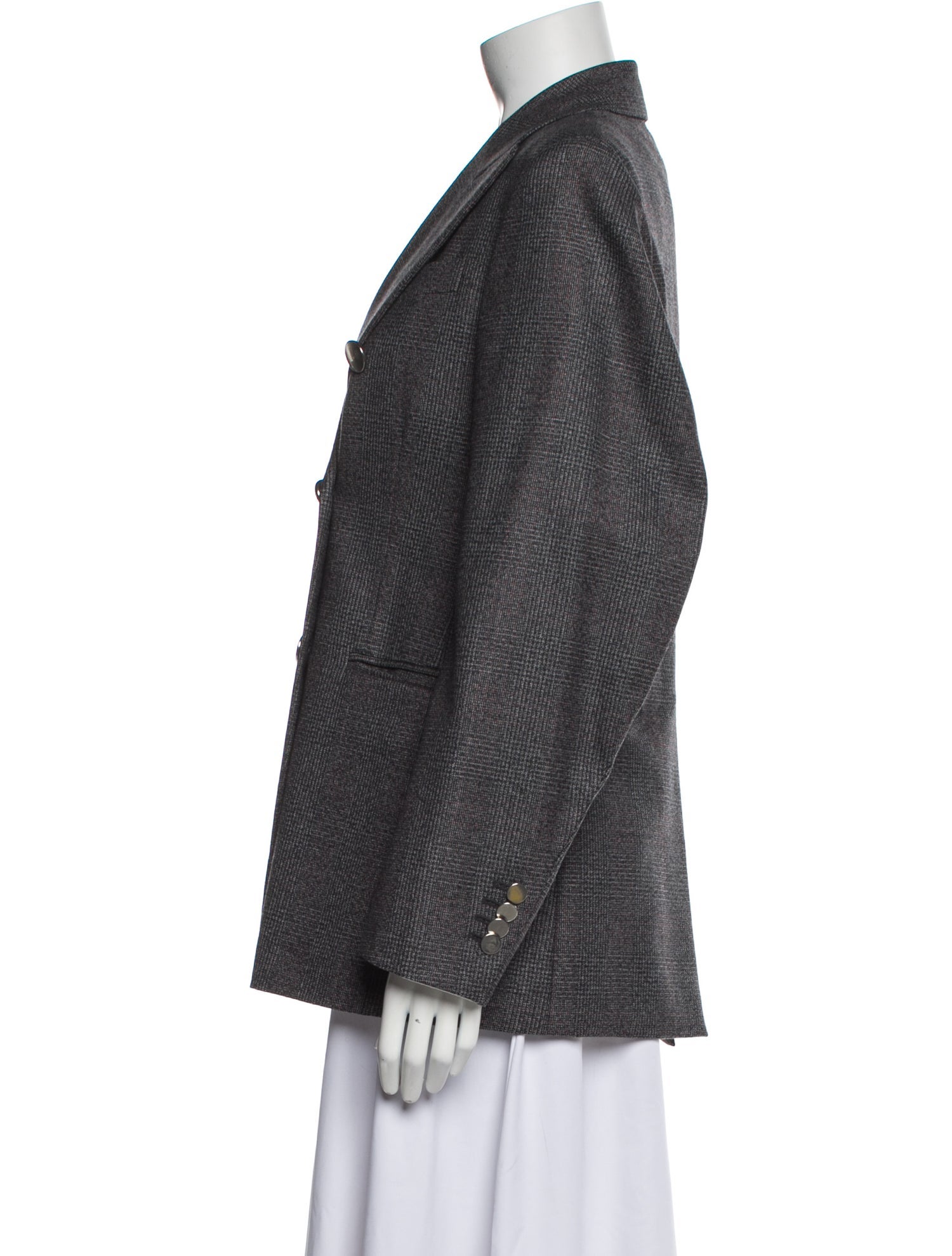 Calvin Klein 205W39NYC Wool Plaid Print Blazer