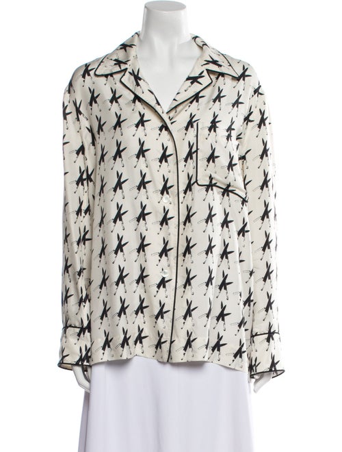 Calvin Klein 205W39NYC Silk Printed Button-Up Top