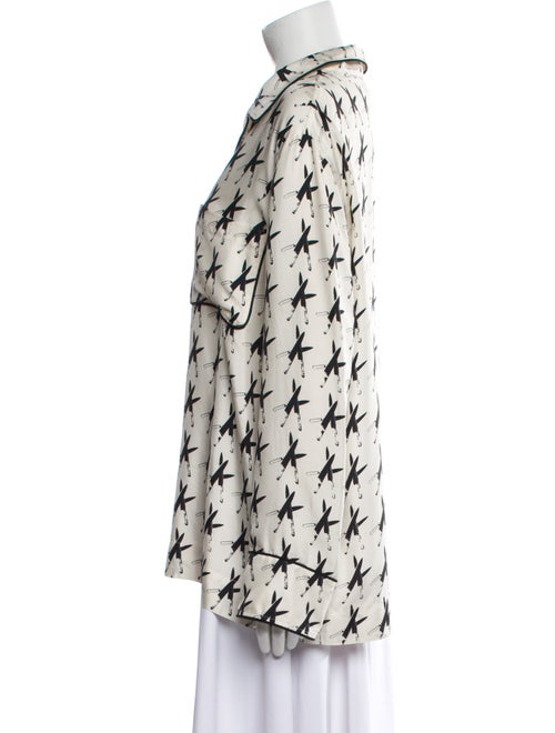 Calvin Klein 205W39NYC Silk Printed Button-Up Top