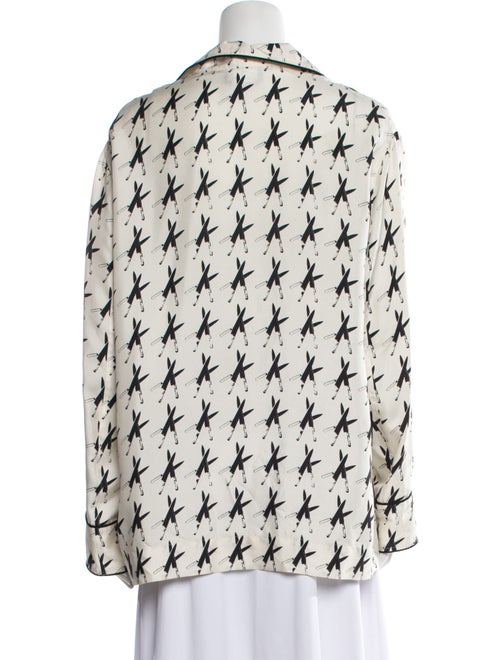 Calvin Klein 205W39NYC Silk Printed Button-Up Top