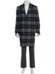 Calvin Klein 205W39NYC Wool Plaid Print Overcoat