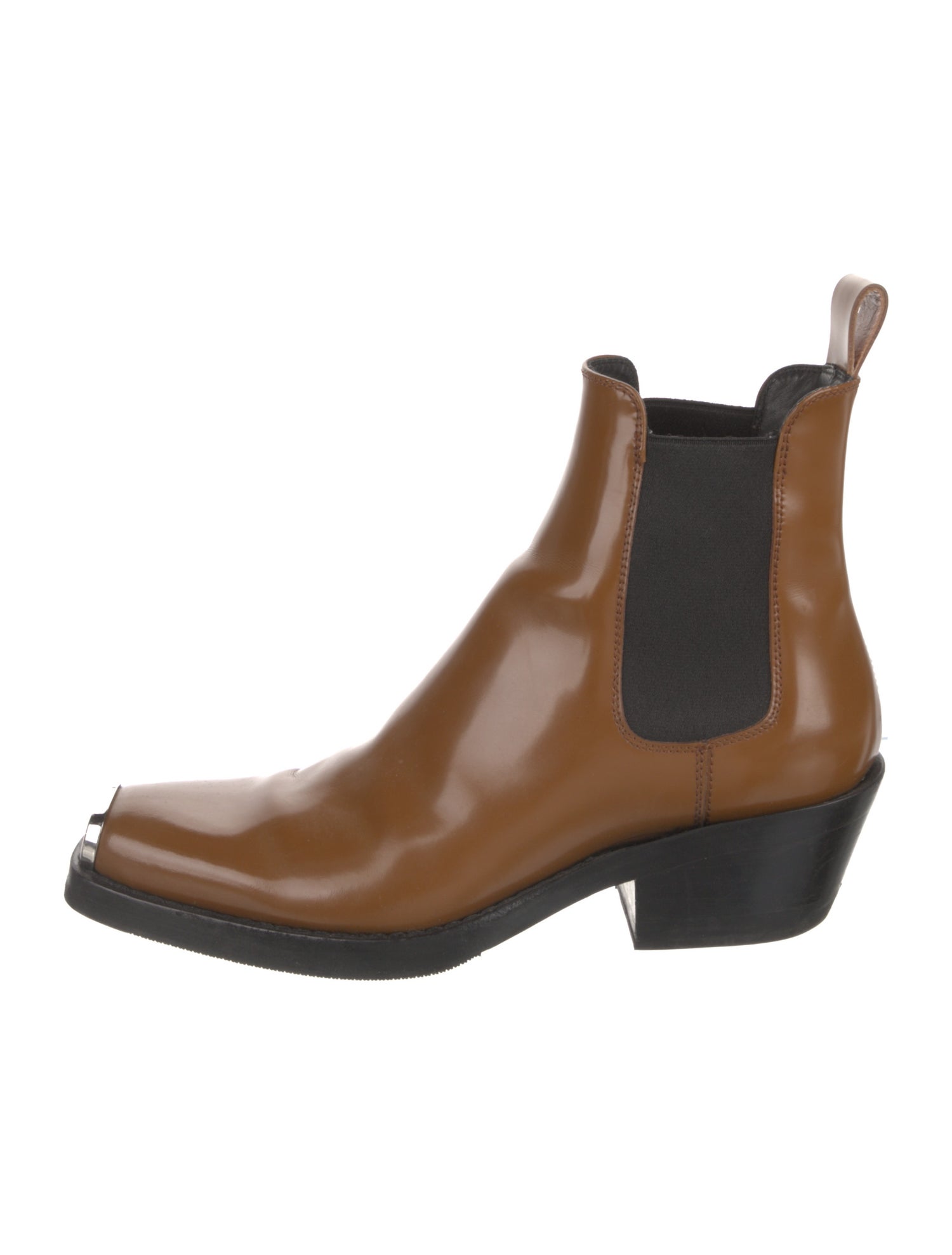 Calvin Klein 205W39NYC Patent Leather Colorblock Pattern Western Boots