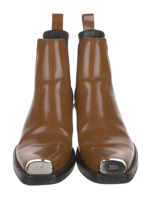 Calvin Klein 205W39NYC Patent Leather Colorblock Pattern Western Boots