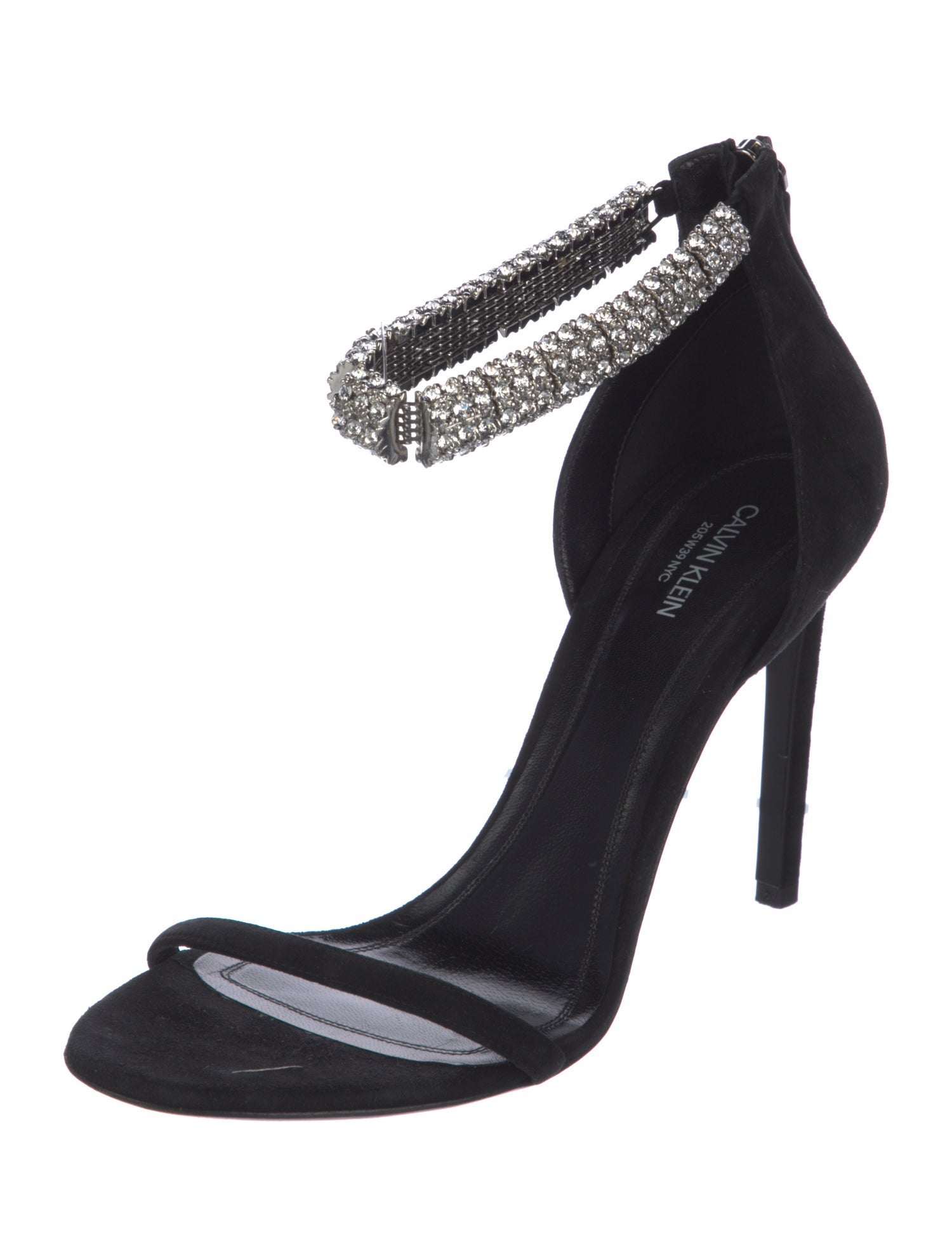 Calvin Klein 205W39NYC Suede Crystal Embellishments Sandals
