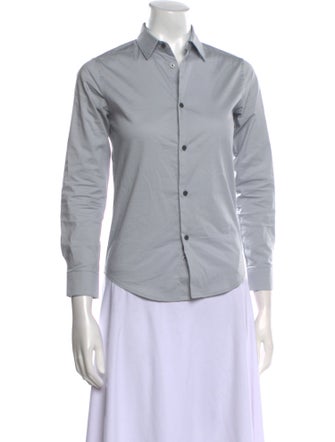 Calvin Klein Three-Quarter Sleeve Button-Up Top