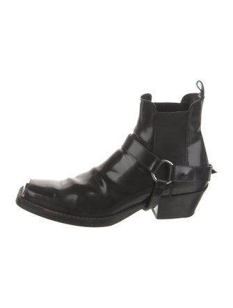 Calvin Klein 205W39NYC Leather Whipstitch Trim Chelsea Boots