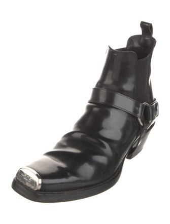 Calvin Klein 205W39NYC Leather Whipstitch Trim Chelsea Boots