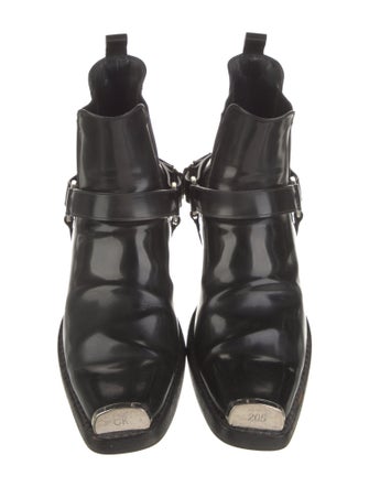 Calvin Klein 205W39NYC Leather Whipstitch Trim Chelsea Boots