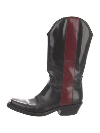 Calvin Klein 205W39NYC Patent Leather Colorblock Pattern Western Boots