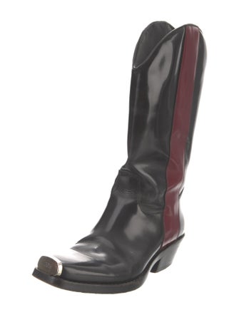 Calvin Klein 205W39NYC Patent Leather Colorblock Pattern Western Boots