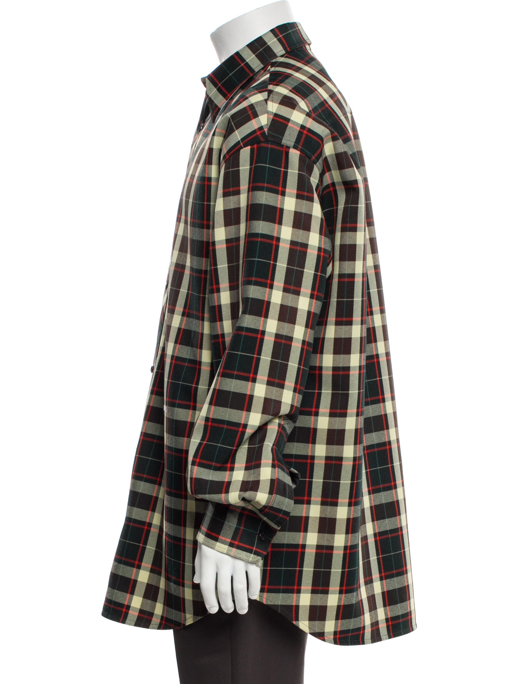 Calvin Klein 205W39NYC Plaid Print Long Sleeve Shirt