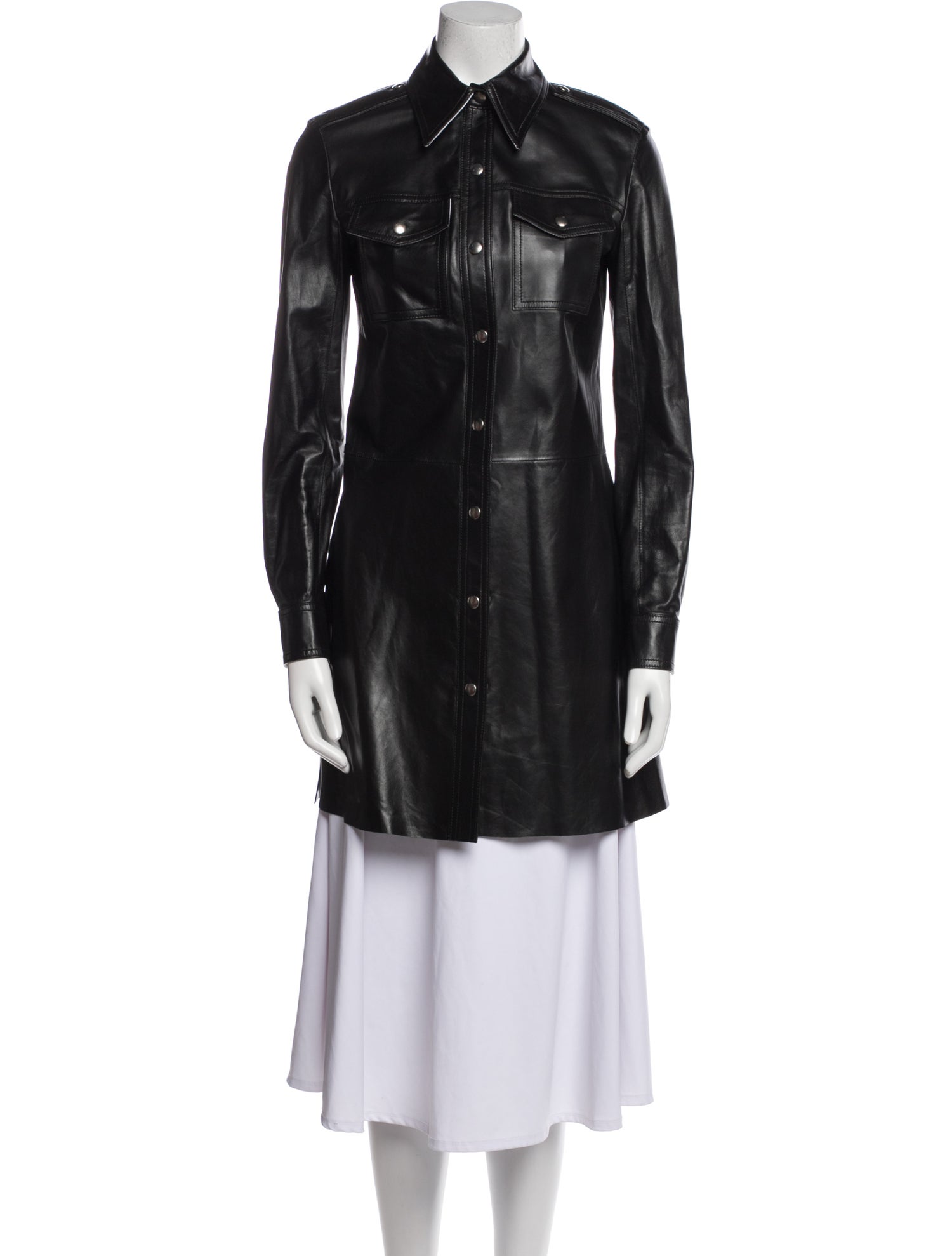 Calvin Klein 205W39NYC Leather Coat