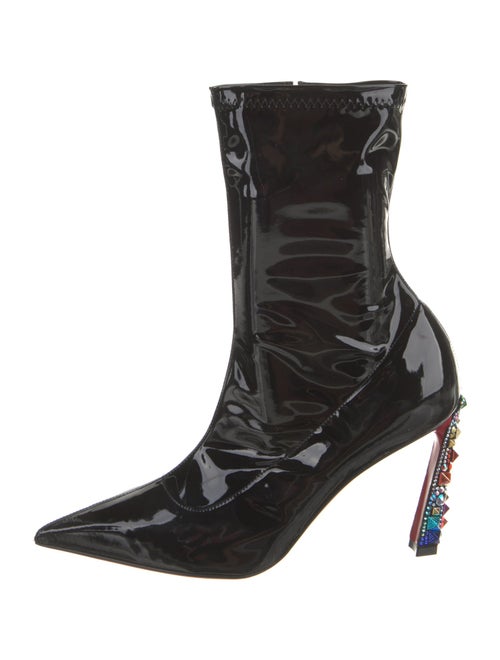 Christian Louboutin x MARVEL Patent Leather Crystal Embellishments Sock Boots