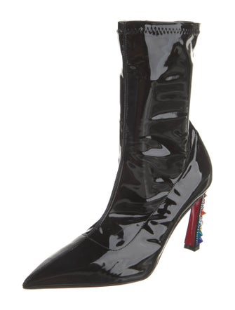 Christian Louboutin x MARVEL Patent Leather Crystal Embellishments Sock Boots