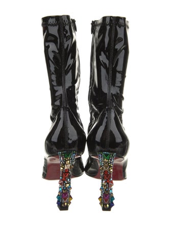 Christian Louboutin x MARVEL Patent Leather Crystal Embellishments Sock Boots