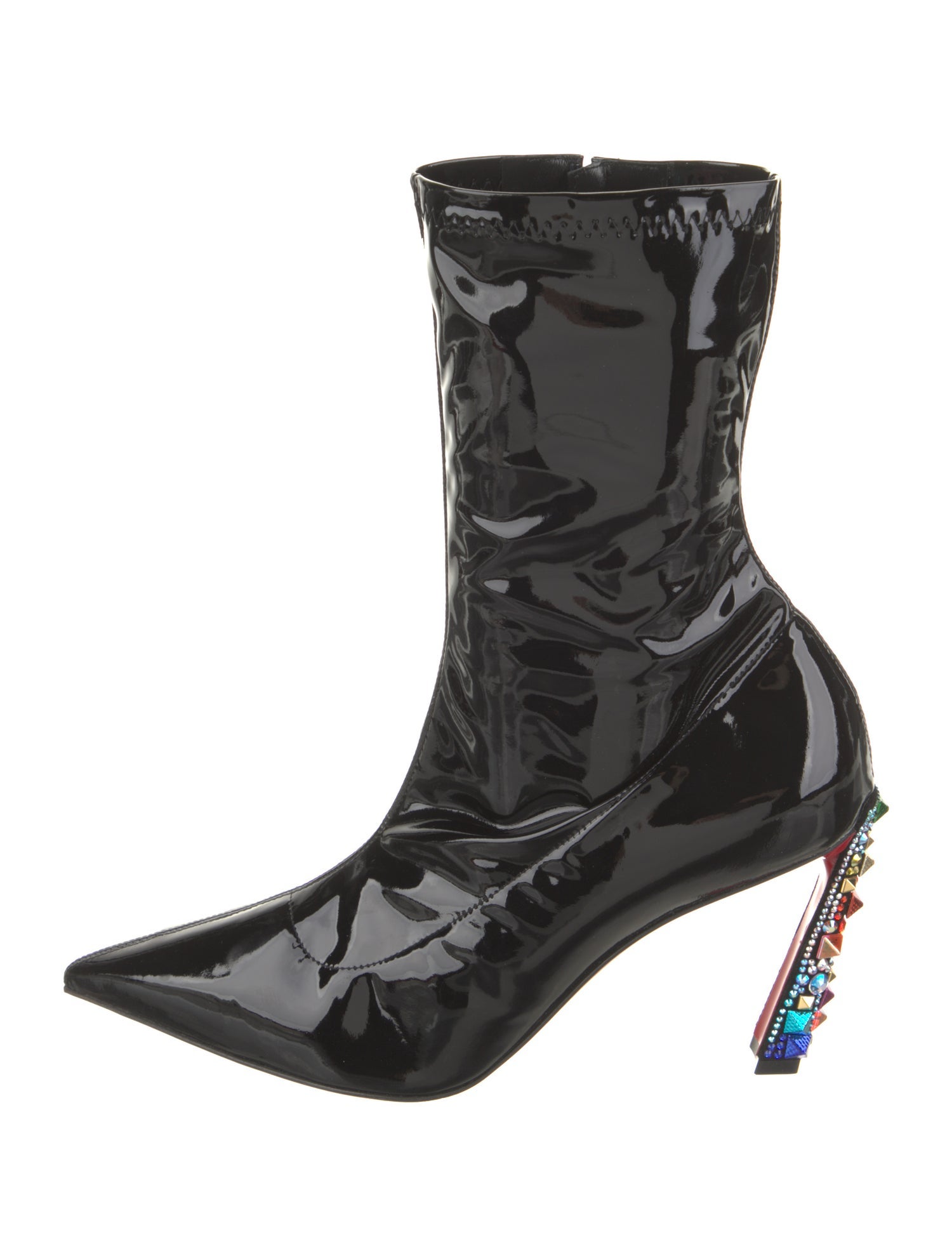 Christian Louboutin x MARVEL Patent Leather Crystal Embellishments Sock Boots