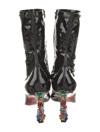 Christian Louboutin x MARVEL Patent Leather Crystal Embellishments Sock Boots