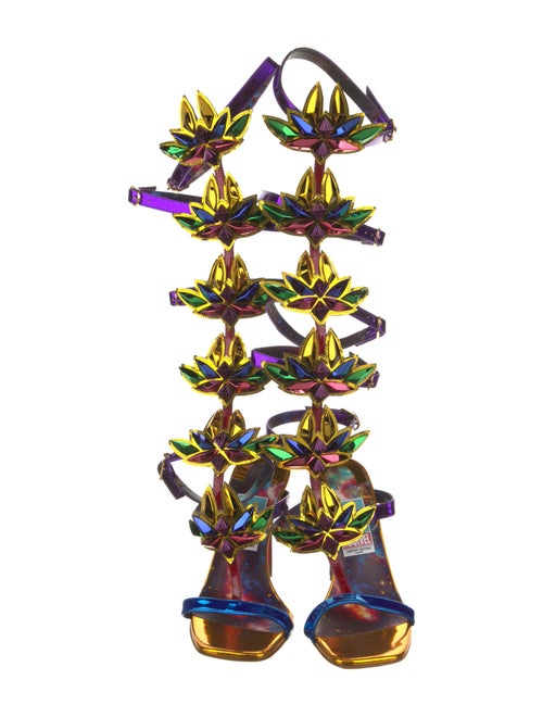 Christian Louboutin x MARVEL Patent Leather Printed Gladiator Sandals