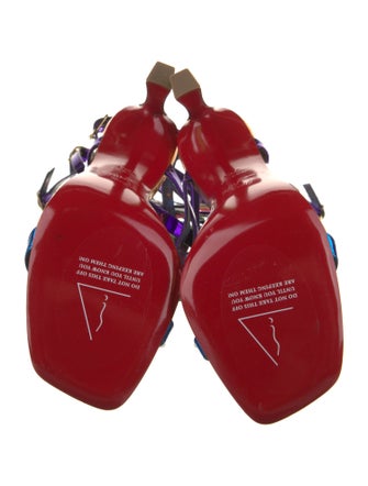 Christian Louboutin x MARVEL Patent Leather Printed Gladiator Sandals