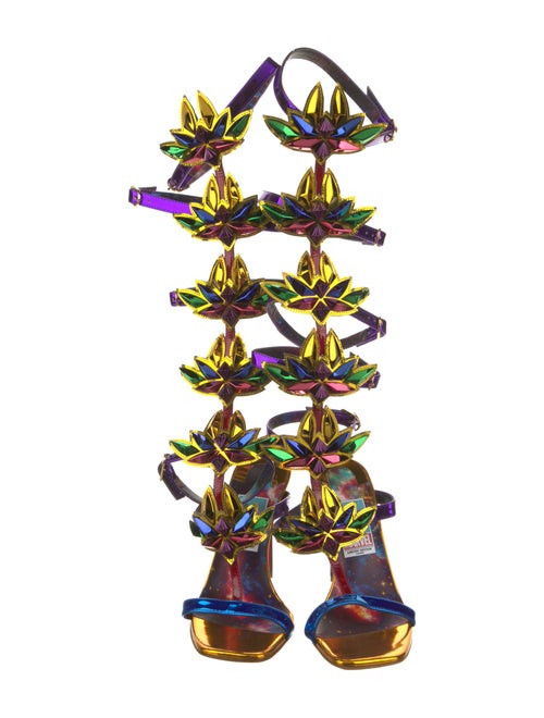 Christian Louboutin x MARVEL Patent Leather Printed Gladiator Sandals