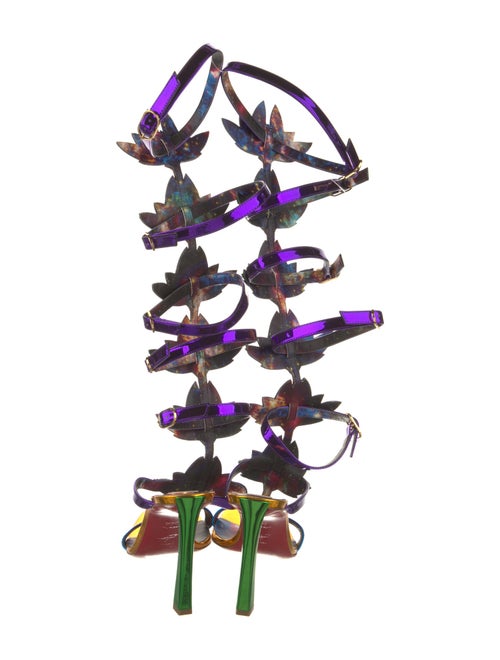 Christian Louboutin x MARVEL Patent Leather Printed Gladiator Sandals