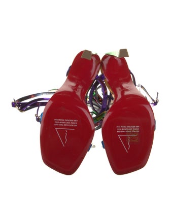 Christian Louboutin x MARVEL Patent Leather Printed Gladiator Sandals