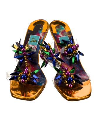 Christian Louboutin x MARVEL PVC Floral Print Slides