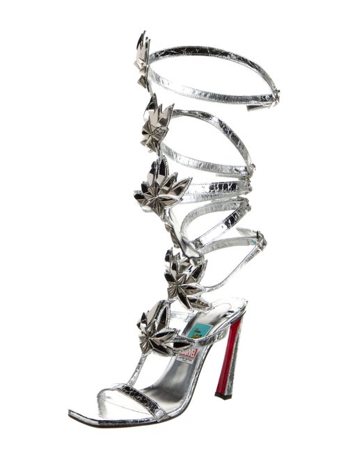Christian Louboutin x MARVEL Patent Leather Studded Accents Gladiator Sandals