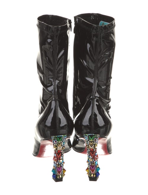 Christian Louboutin x MARVEL Patent Leather Crystal Embellishments Sock Boots