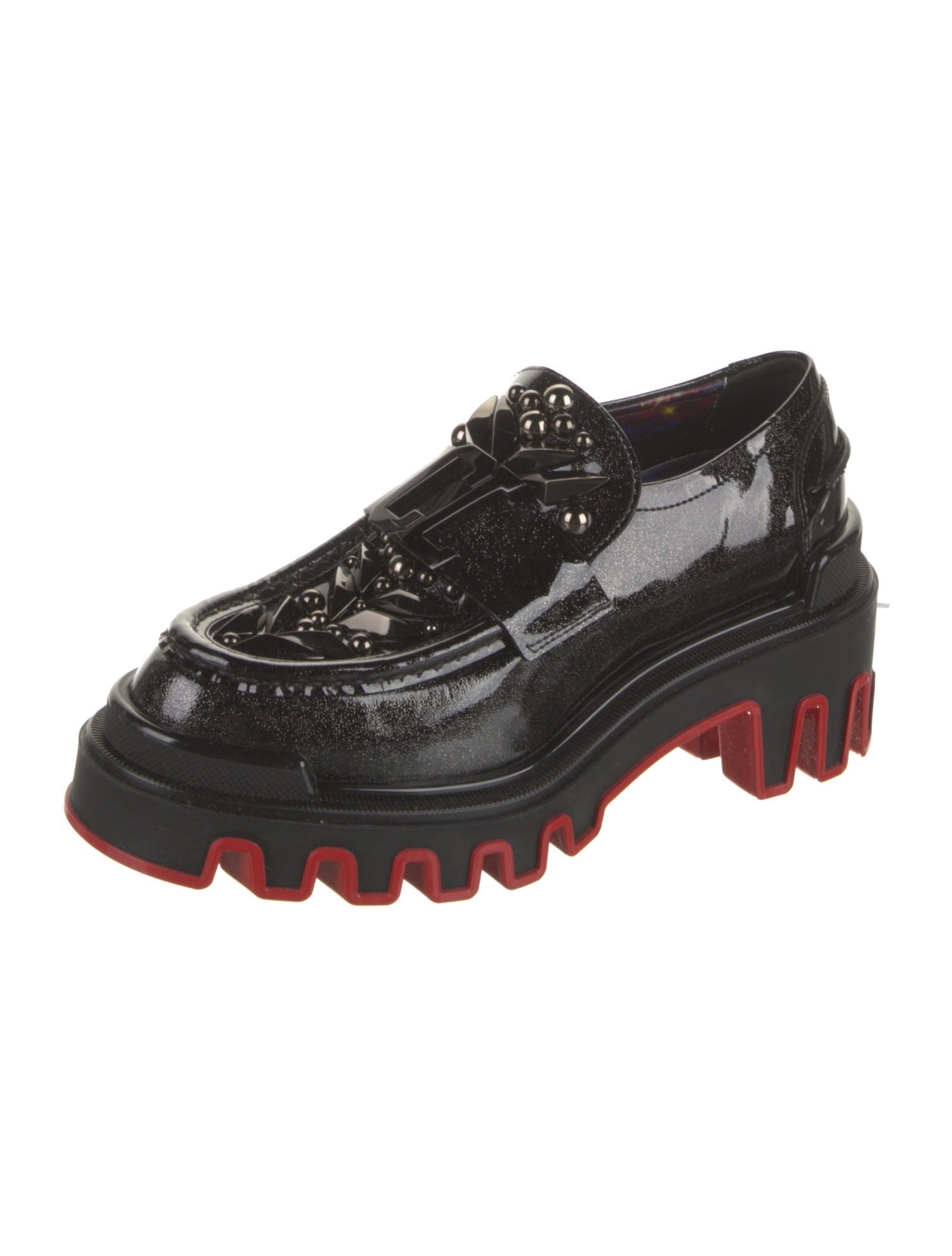 Christian Louboutin x MARVEL Patent Leather Studded Accents Loafers
